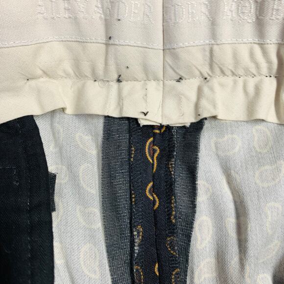 ALEXANDER MCQUEEN Size 34 Black Red Yellow Paisley Wool Silk Dress Pants - Picture 6 of 9